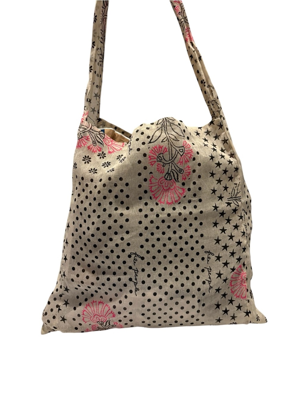 Free People Lightweight Gauze/Linen Reusable Shopping Tote Bag